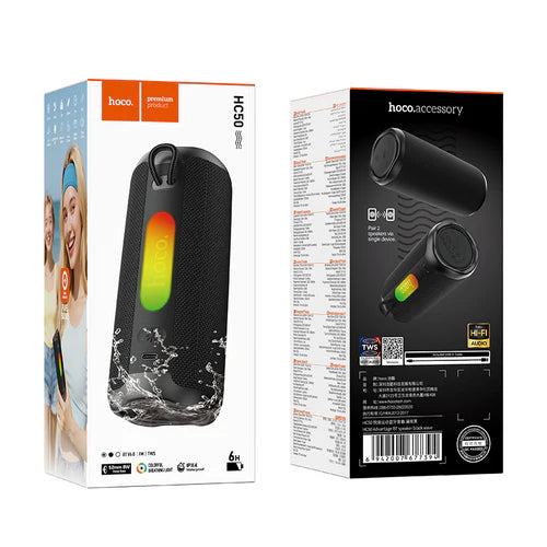 Hoco 8W Bluetooth Speaker with LED Light | FM & TWS Mode