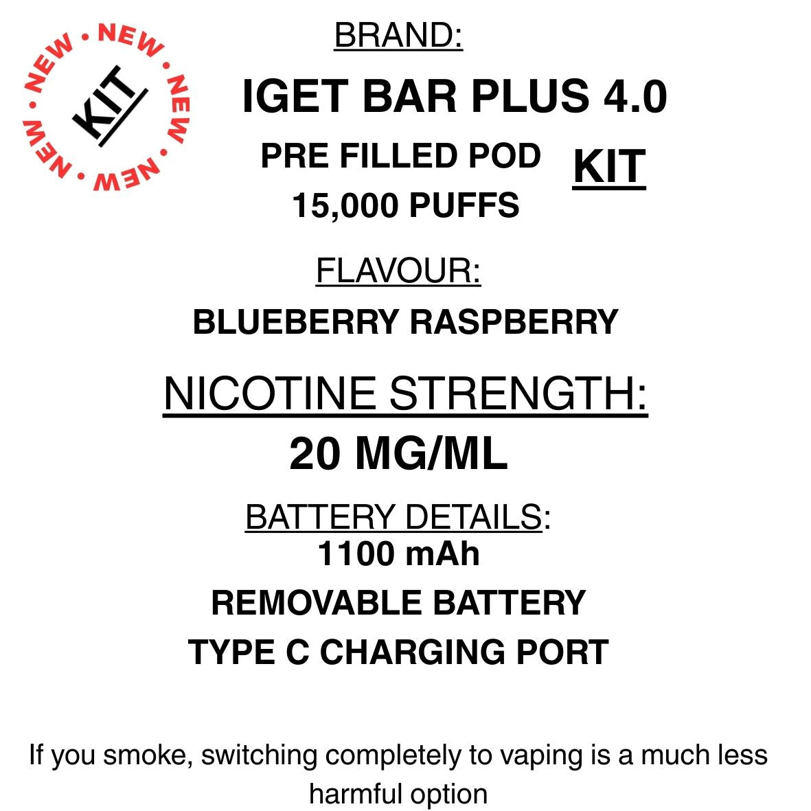 IGET Bar Plus 4.0 (15K) Vape KIT – Pre-filled Pod vape | Getavape NZ