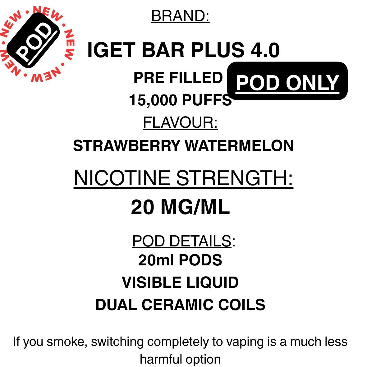 IGET Bar Plus 4.0 Replacement Pods – 20ml | Getavape NZ