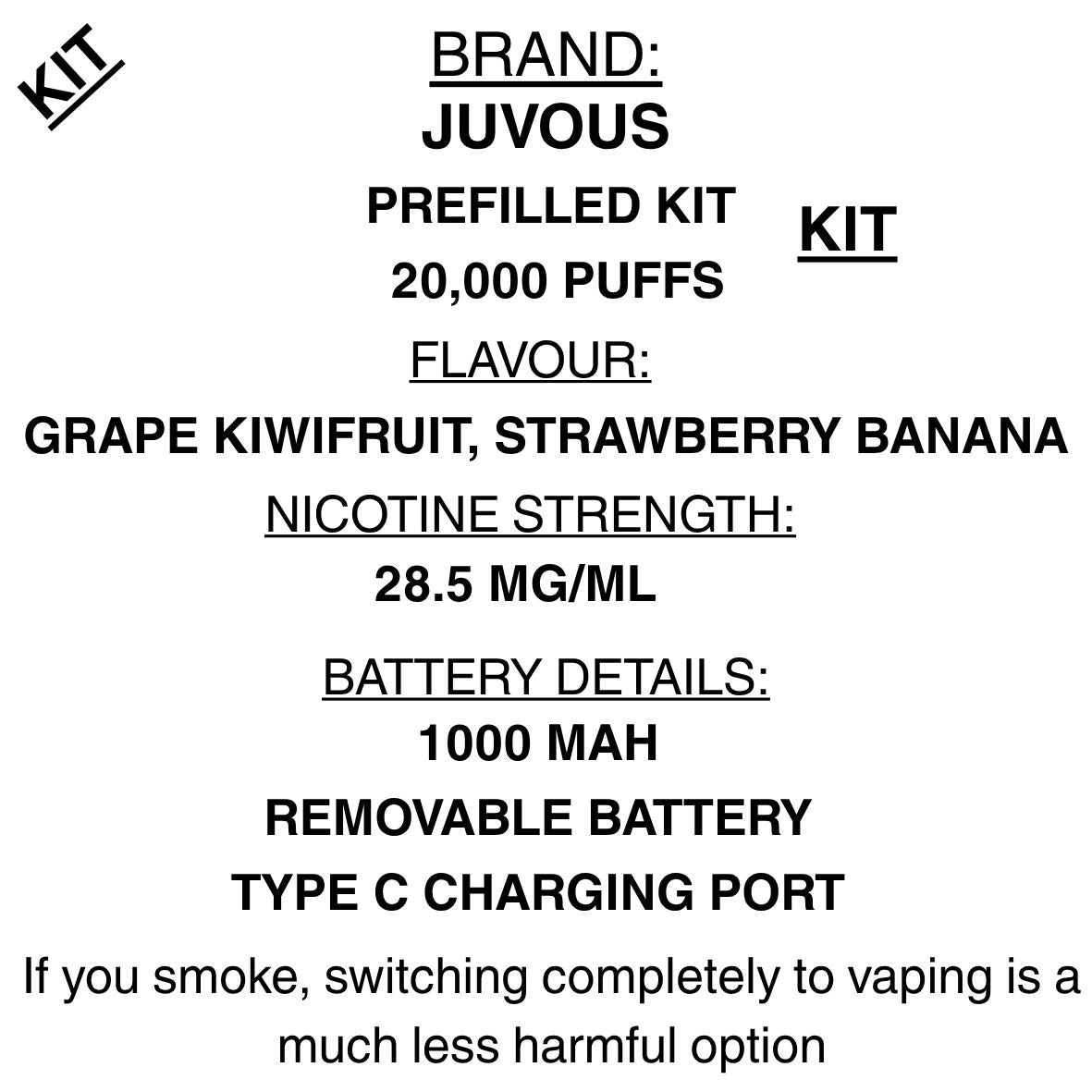 Buy Juvous Choice+ Vape Kit | 20K Puffs | Getavape NZ Buy Juvous Choice+ Vape Kit | 20K Puffs | Getavape NZ