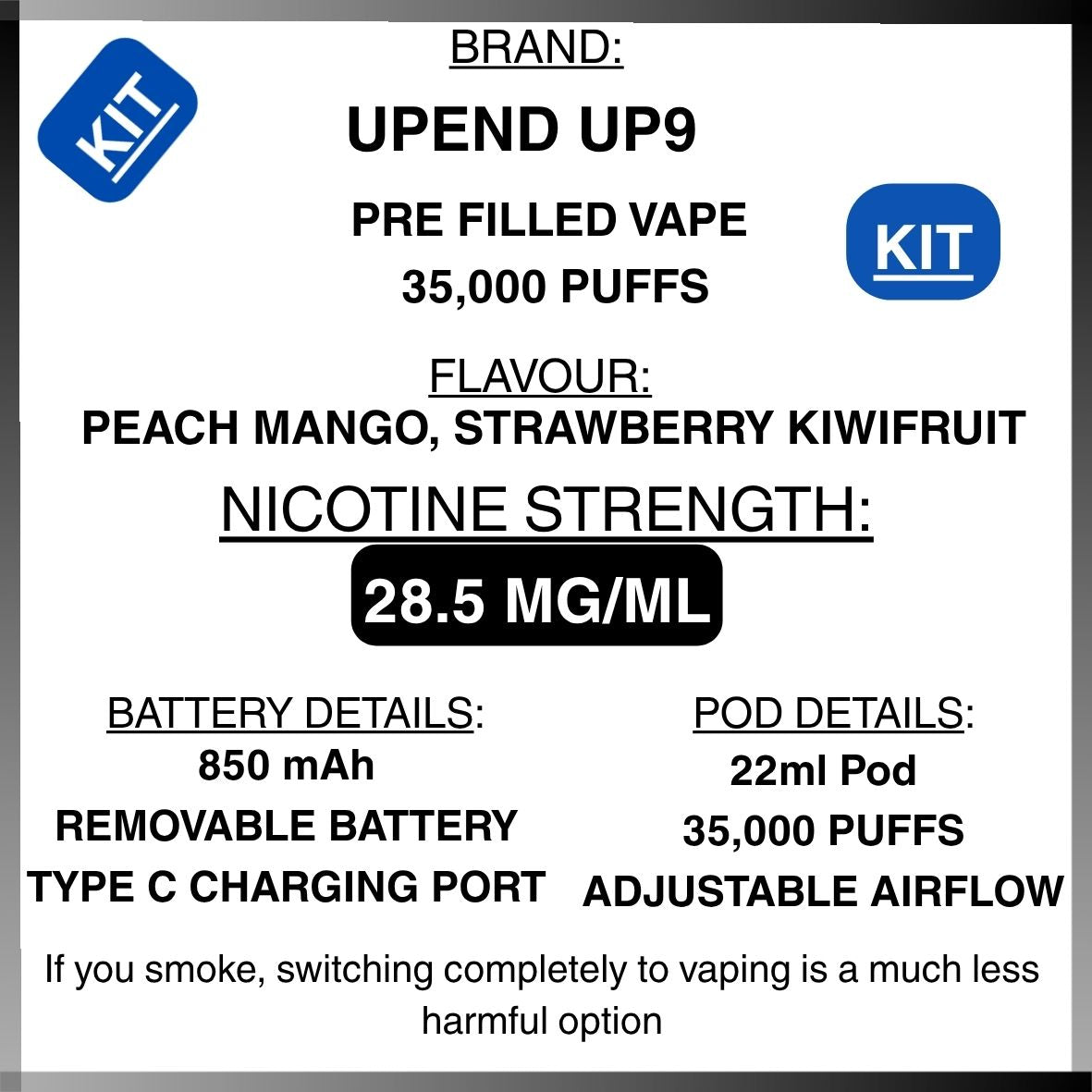 Upends UP9 Prefilled Vape Kit – Up to 35,000 Puffs | Getavape NZ