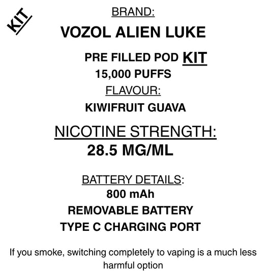 VOZOL - Alien Luke 15000- Vape Kit- Getavape NZ