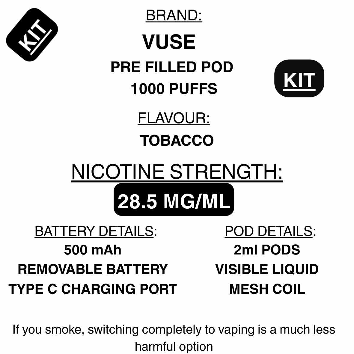 VUSE Pro One Kit- Ready to vape kit Getavape VUSE Pro One Kit- Ready to vape kit Getavape