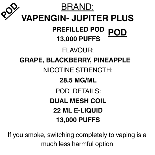Vapengin - Jupiter Plus 13000 puffs - Prefilled pods