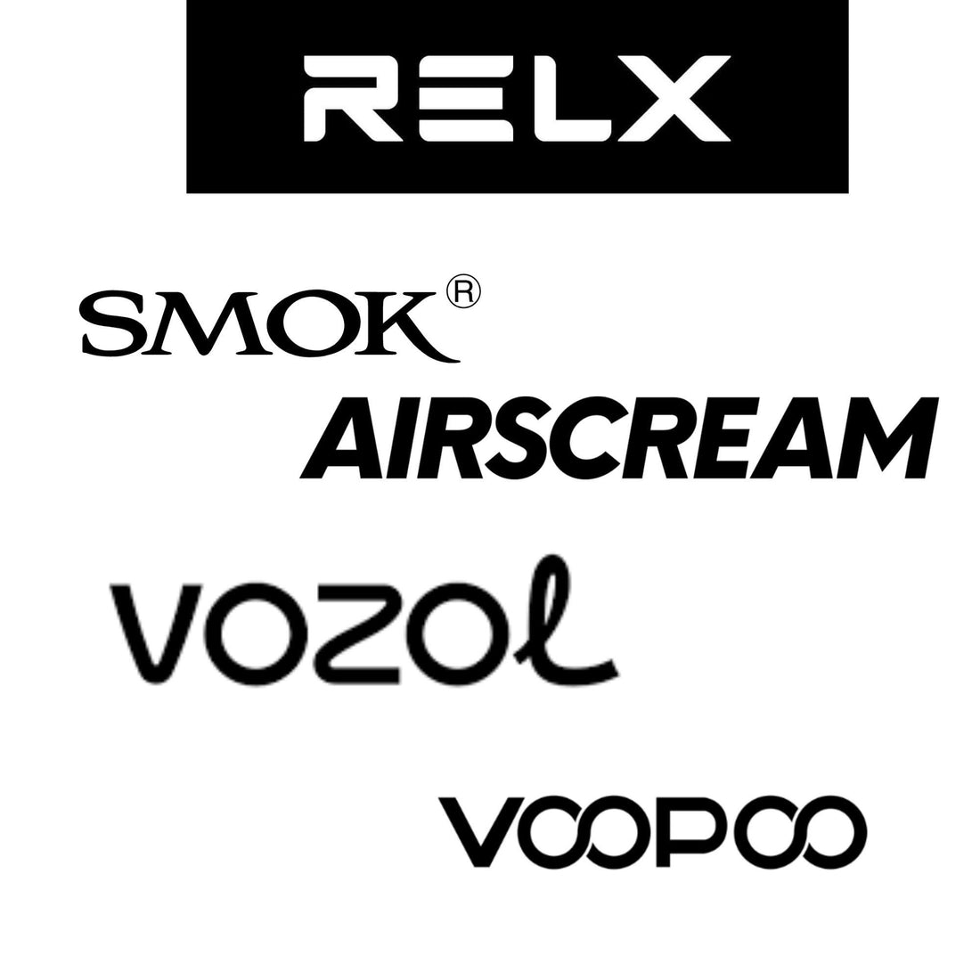 Various disposable vape brand logos