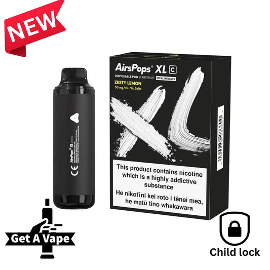 Airpops XL - Starter Kit- Closed pod vape- Zesty Lemon 28mg/ml