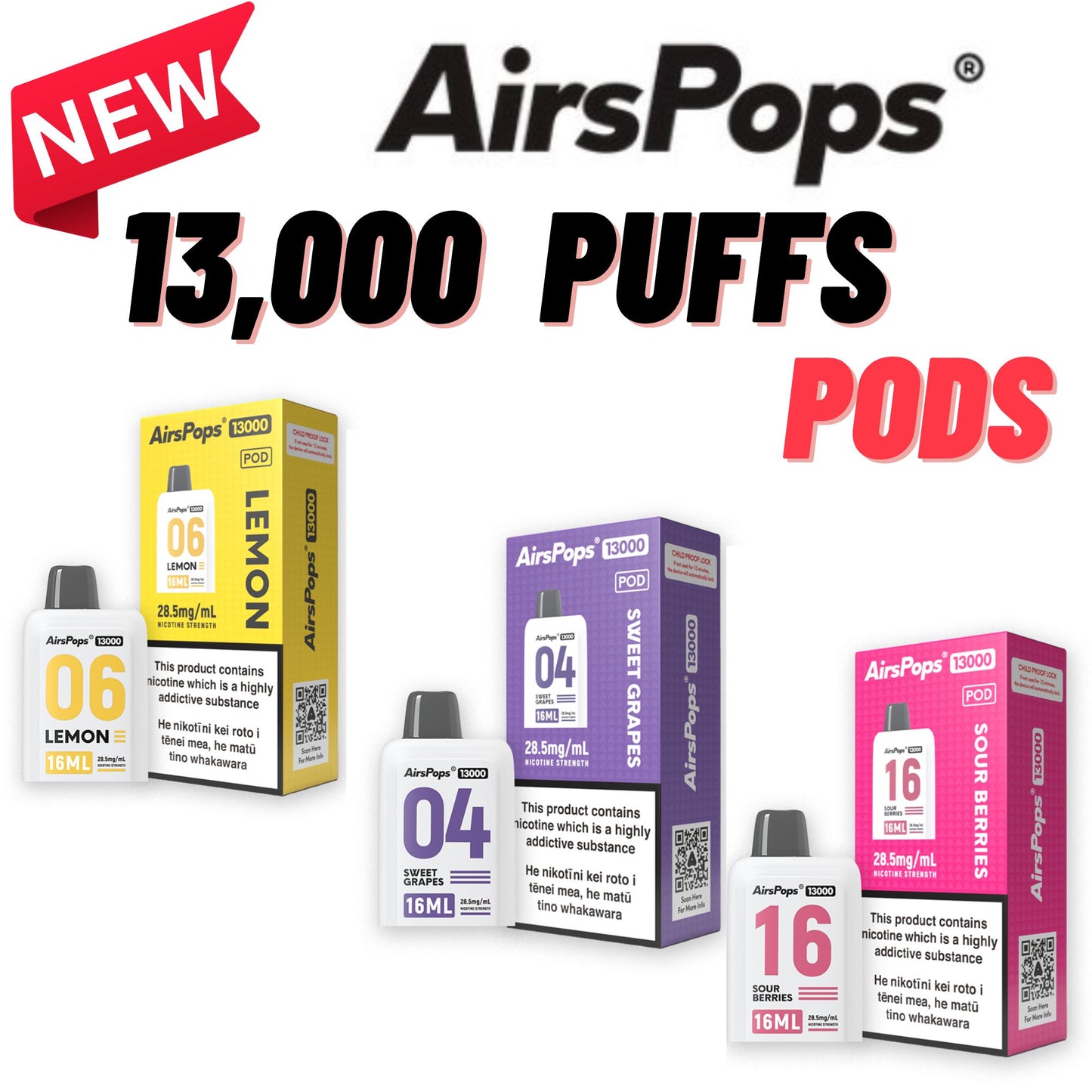 AirsPops - Prefilled pods-13k puffs