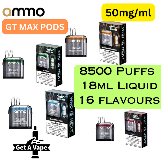 AMMO GT MAX PODS - 8500 Puffs 50mg/ml