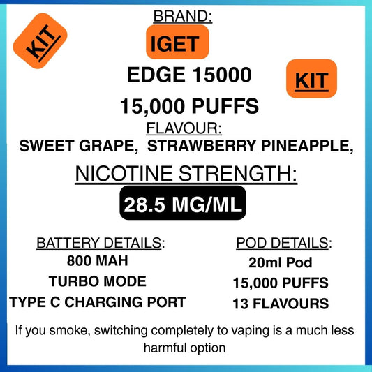 IGET Edge 15000 Vape Kit – Getavape NZ