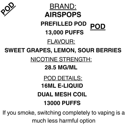 AirsPops - Prefilled pods-13k puffs