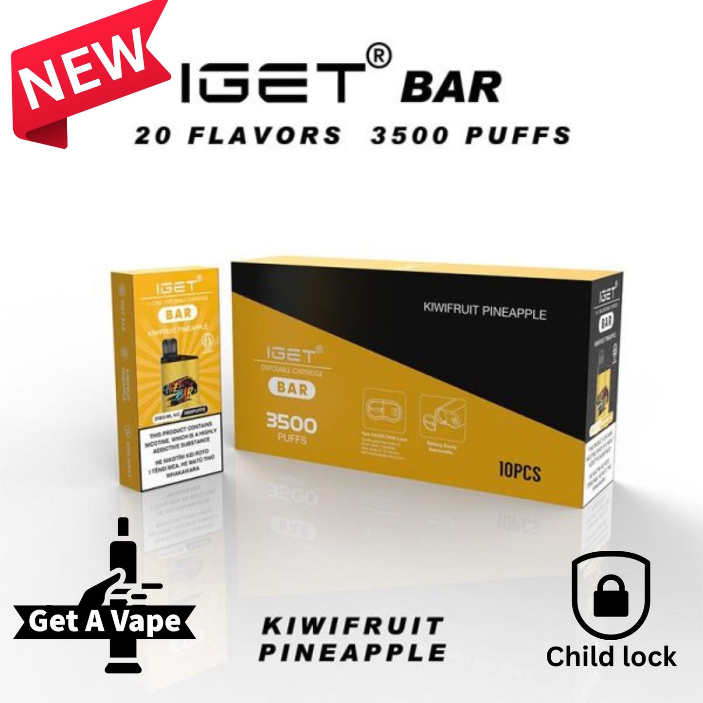 IGET Bar 2.0 - Disposable vape 3500 puffs- with Child Lock