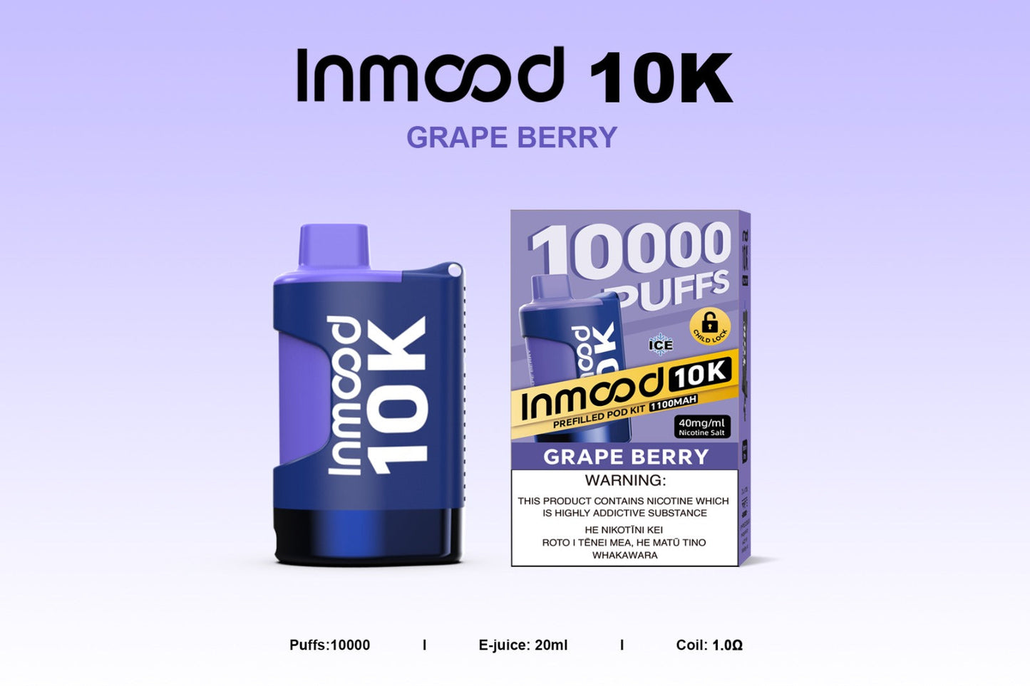 Inmood- 10K Prefilled Pods 10000 puffs -40mg/ml