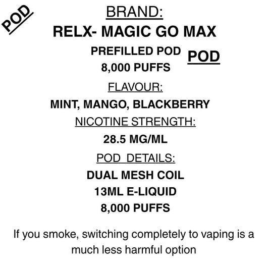 RELX MagicGo MAX Pods – 8000 Puffs | Mega Mesh Technology | Getavape NZ