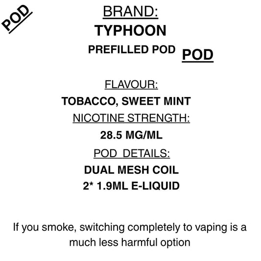 Typhoon Refills Pods- Pack of 2- 28.5mg/ml