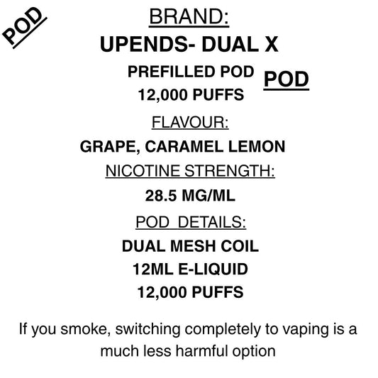 Upends- DualX- Replacement pods- 12000 puffs
