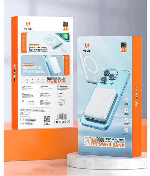 VFAN Magnetic Power Bank: Fast Wireless Charging with Ultra-Strong Magnet – Getavape
