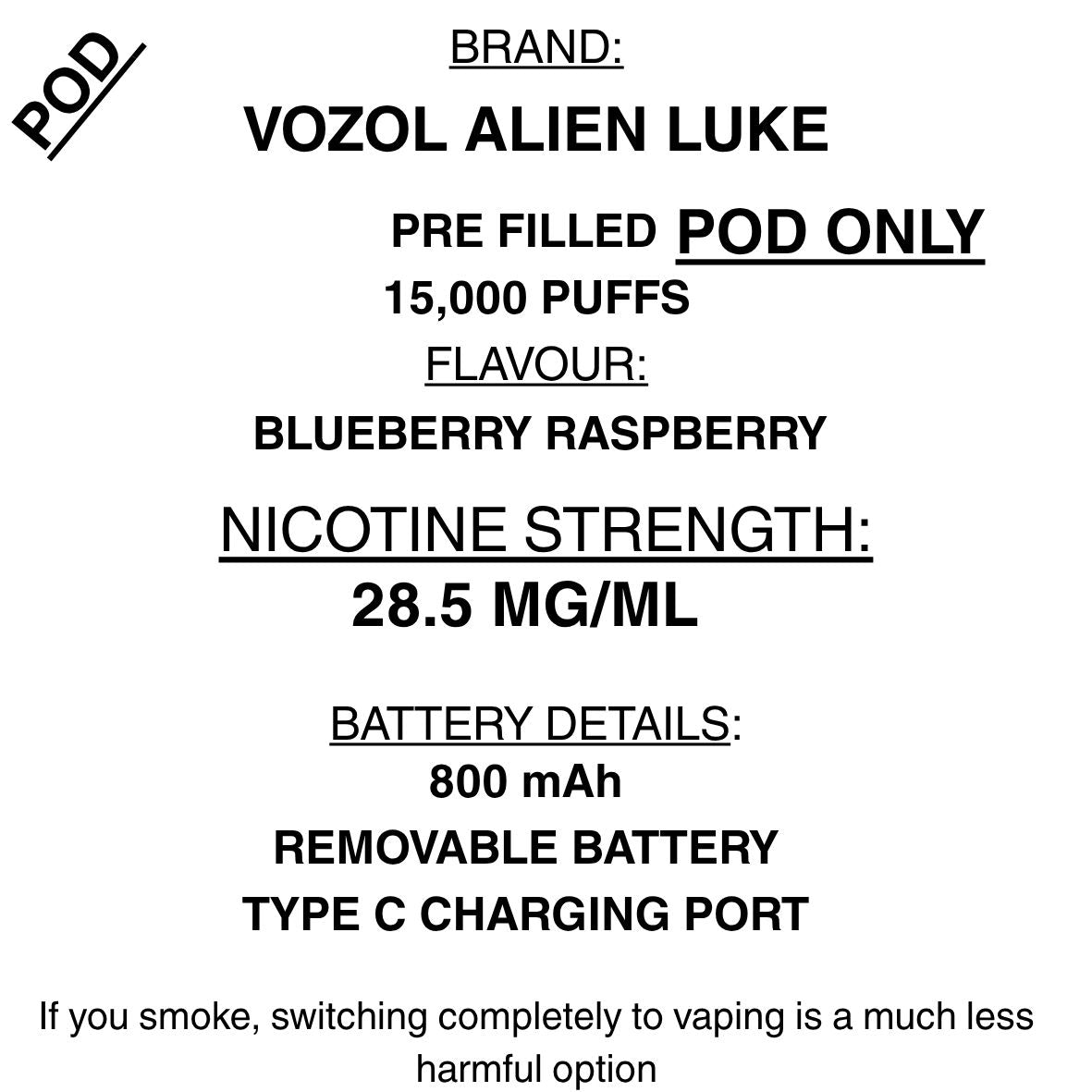 VOZOL - Alien Luke 15000- Replacement Pods