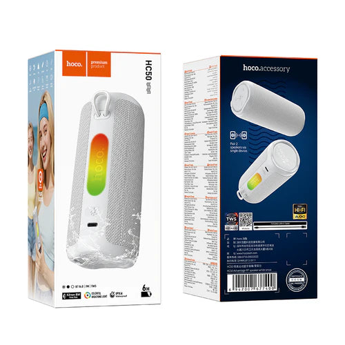 Hoco 8W Bluetooth Speaker with LED Light | FM & TWS Mode