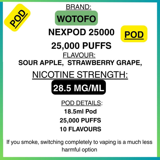 Wotofo Nexpod 25K Replacement Pods – Getavape NZ