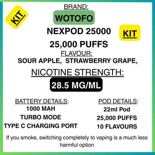 Wotofo Nexpod 25K Vape Kit – Getavape NZ